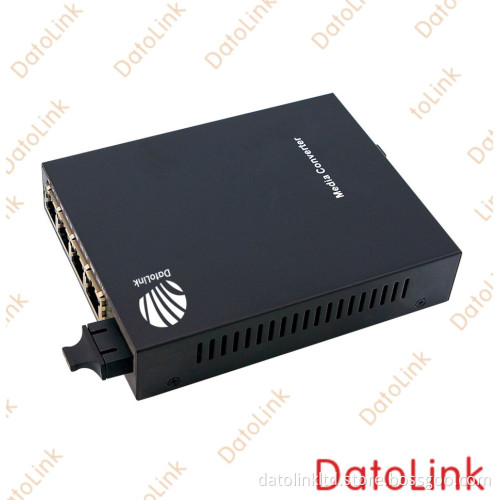 1 Fiber to 4 UTP 10/100Mbps Fiber Media Converter